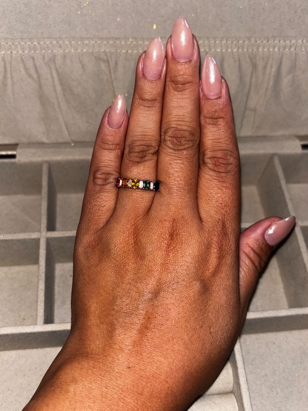 jcpenney Gold Tone Multi-Gem Color Accent Band